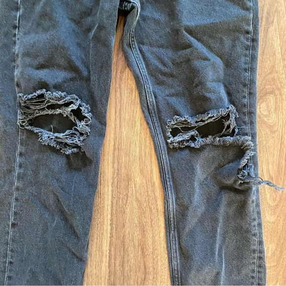 PAIGE High Rise sarah straight Distressed Jeans - Black - Picture 2 of 7